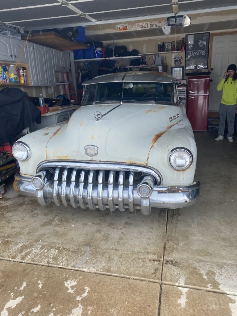 Front view of Ole Nasty, Black Cloud Customs’ 1950 Buick